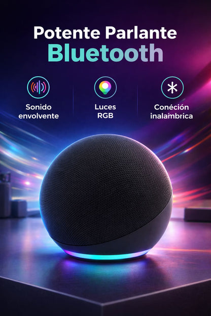 Parlante Alexe Bluetooth con Luces RGB
